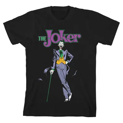 Batman BIOWORLD The Joker Youth T-Shirt - Black