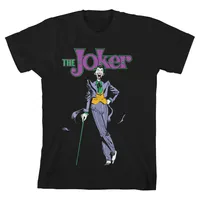 Batman BIOWORLD The Joker Youth T-Shirt - Black