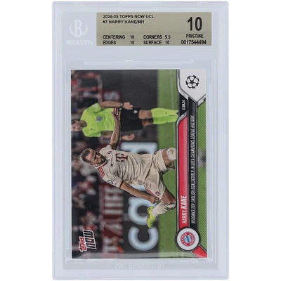 Harry Kane Bayern Munich 2024-25 Topps Now UCL Becomes Top English Goalscorer in UEFA Champions League History #7 BGS Authenticated 10 Card - 10,9.5,10,10 Subgrades