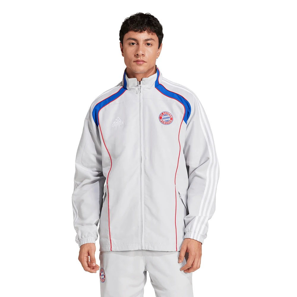Men's adidas  Silver Bayern Munich Urban Purist AEROREADY Full-Zip Track Jacket
