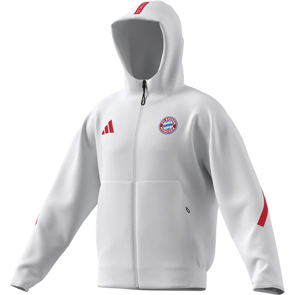 Men's adidas  White Bayern Munich 2025/26 Anthem Full-Zip Jacket