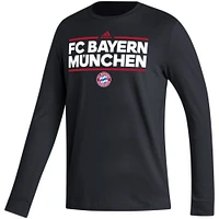 T-shirt adidas noir à manches longues Bayern Munich Dassler pour hommes