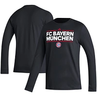 T-shirt adidas noir à manches longues Bayern Munich Dassler pour hommes