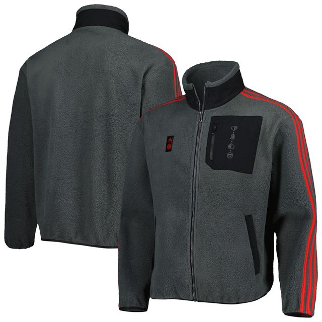 Veste adidas Bayern Munich Lifestyler Fleece entièrement zippée pour homme, grise