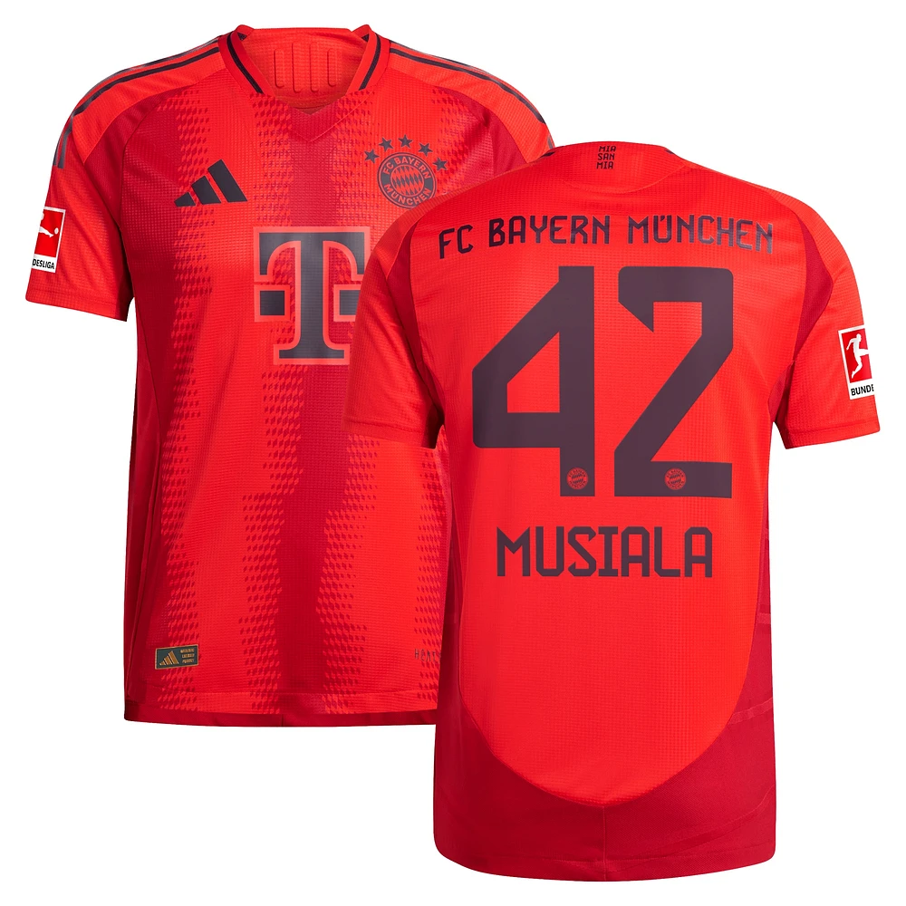 Maillot de joueur authentique adidas Jamal Musiala rouge Bayern Munich 2024/25 domicile pour homme