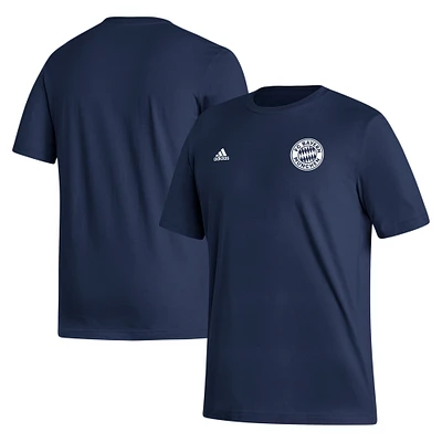 T-shirt adidas bleu marine avec écusson du Bayern Munich pour hommes