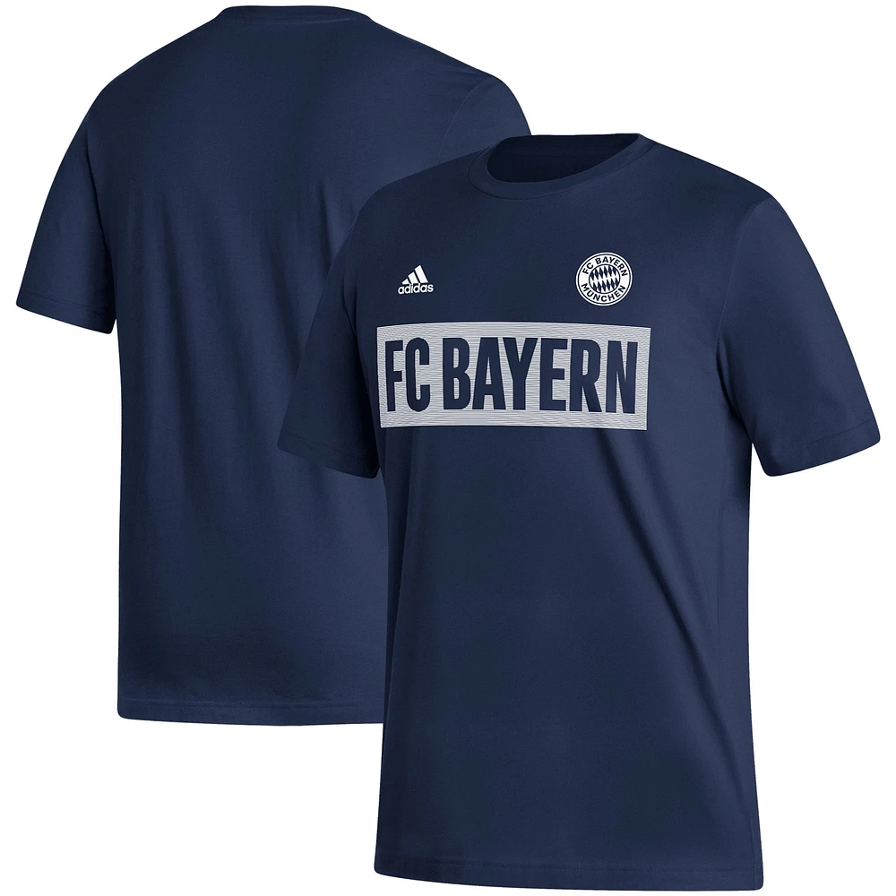 Men's adidas Navy Bayern Munich Culture Bar T-Shirt