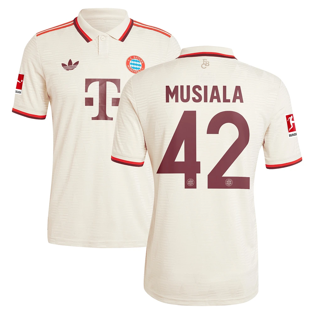 Maillot de joueur authentique Bayern Munich 2024/25 pour homme adidas Originals Jamal Musiala crème