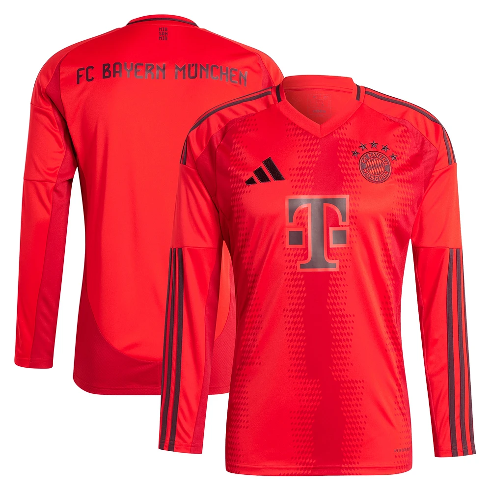 Maillot vierge adidas rouge Bayern Munich 2024/25 domicile réplique à manches longues pour homme