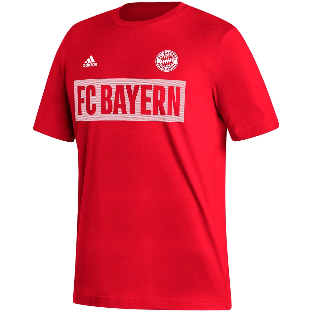 Men's adidas Red Bayern Munich Culture Bar T-Shirt