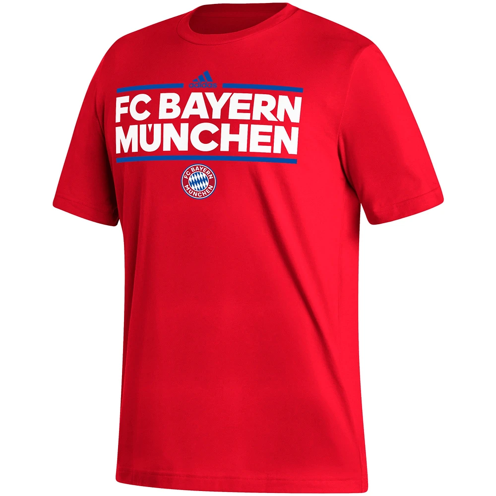 T-shirt adidas rouge Bayern Munich Dassler pour hommes