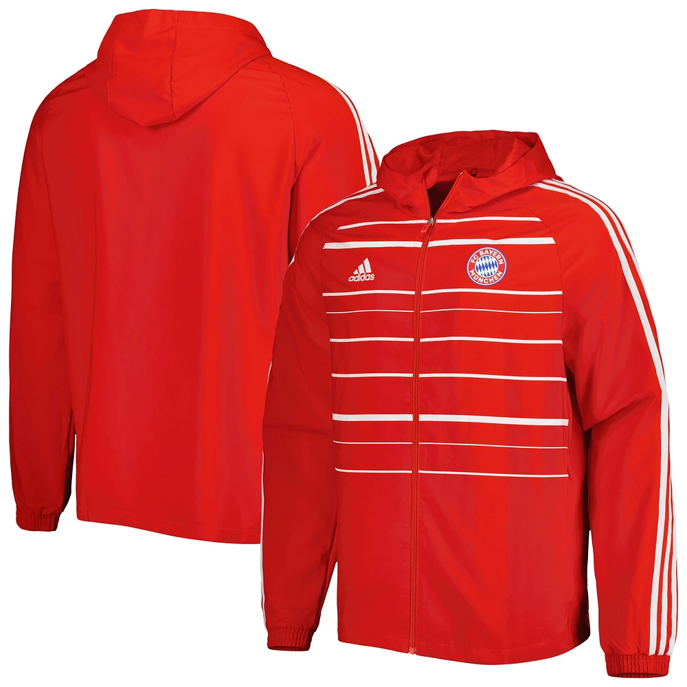 Men's adidas Red Bayern Munich DNA Raglan Full-Zip Hoodie Windbreaker Jacket