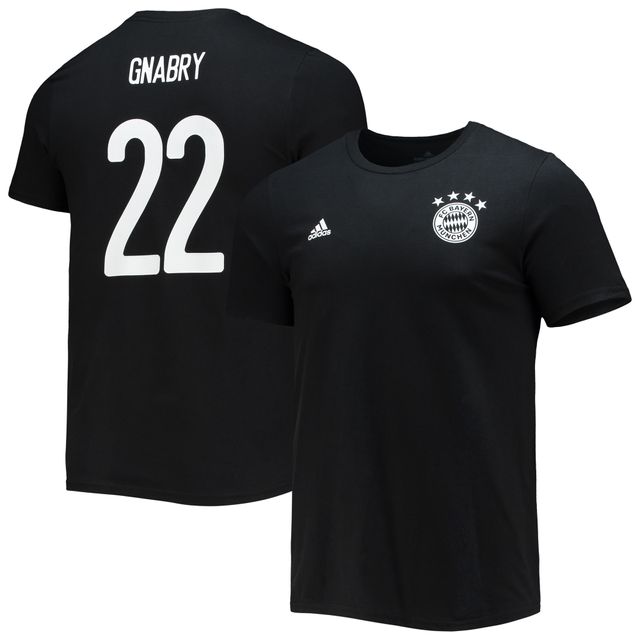 T-shirt adidas Serge Gnabry pour homme noir avec nom et numéro d'amplificateur du Bayern Munich