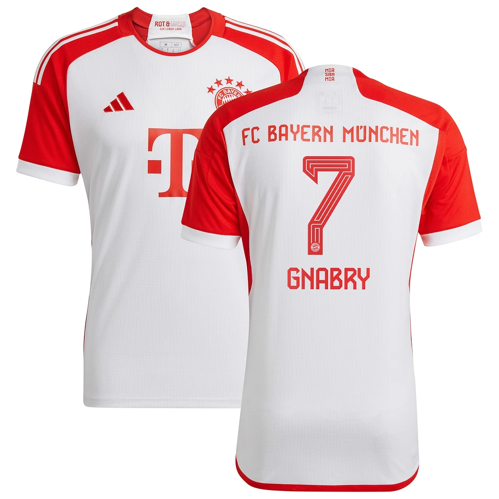 Men's adidas Serge Gnabry White Bayern Munich 2023/24 Home Replica Jersey