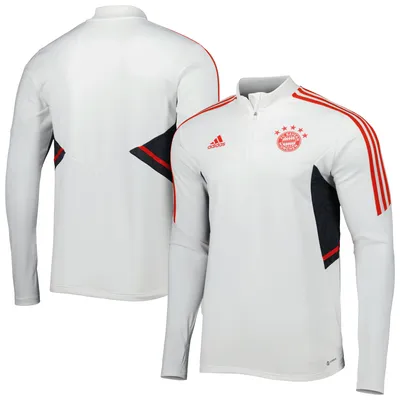 Bayern Munich adidas Team Training AEROREADY Quarter-Zip Top - White