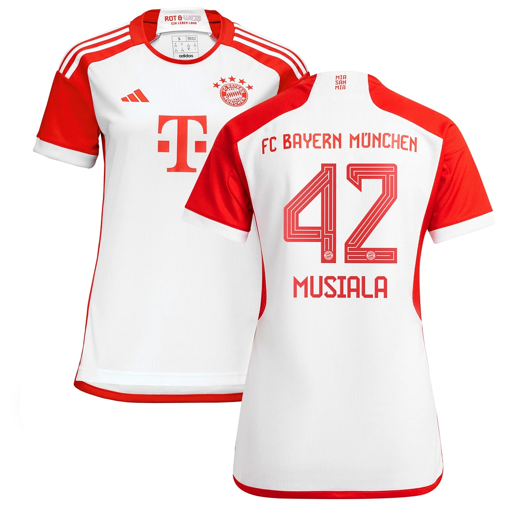 Maillot adidas Jamal Musiala Blanc Bayern Munich 2023/24 Home Replica