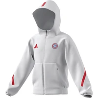 Veste adidas blanche Bayern Munich 2025/26 Anthem entièrement zippée pour jeune