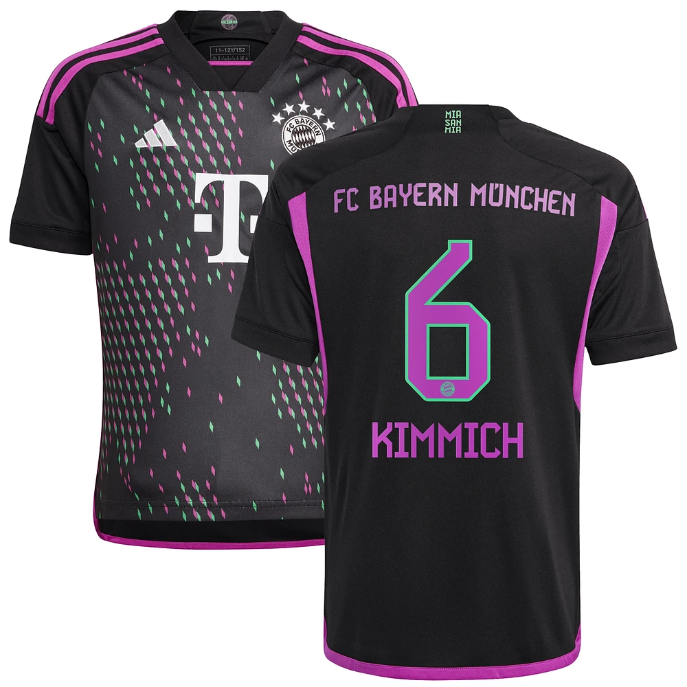 Youth adidas Joshua Kimmich Black Bayern Munich 2023/24 Away Replica Player Jersey