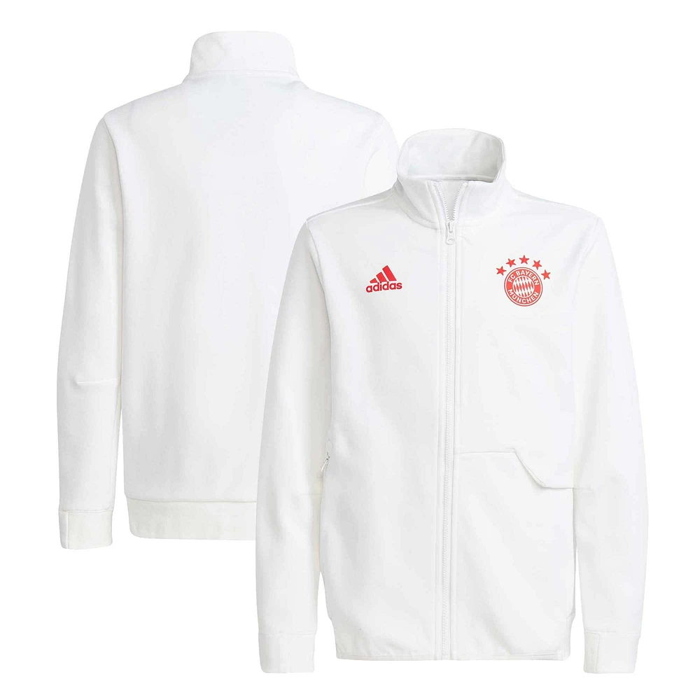 Youth adidas White Bayern Munich 2023/24 Anthem Full-Zip Jacket