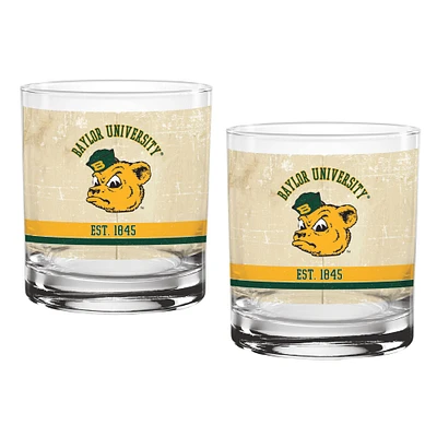 Baylor Bears Two-Pack 14oz. Tan Vintage Glass Set