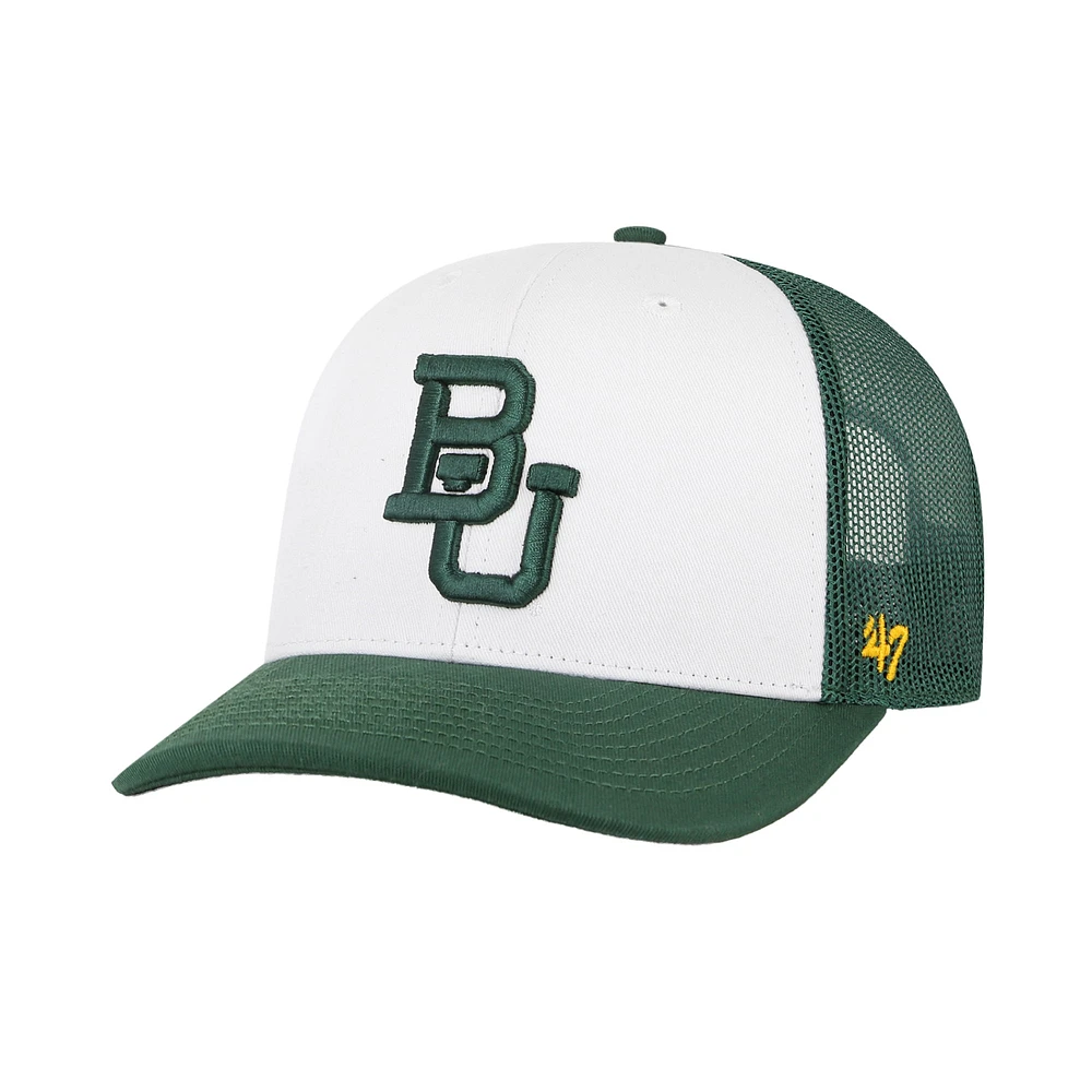 Men's '47 White/Green Baylor Bears Freshman Trucker Adjustable Hat