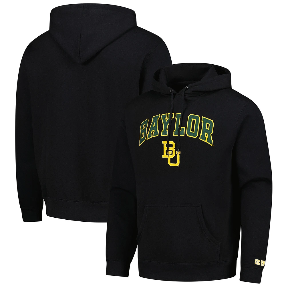 Men's  Black Baylor Bears Arch Logo Foundation Fleece Pullover Hoodie