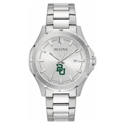 Baylor Bears Bulova Stainless Steel Classic Sport Watch - Silver