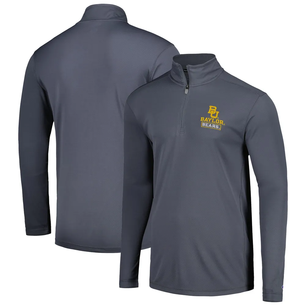 Men's Champion Gray Baylor Bears Textured Quarter-Zip Jacket