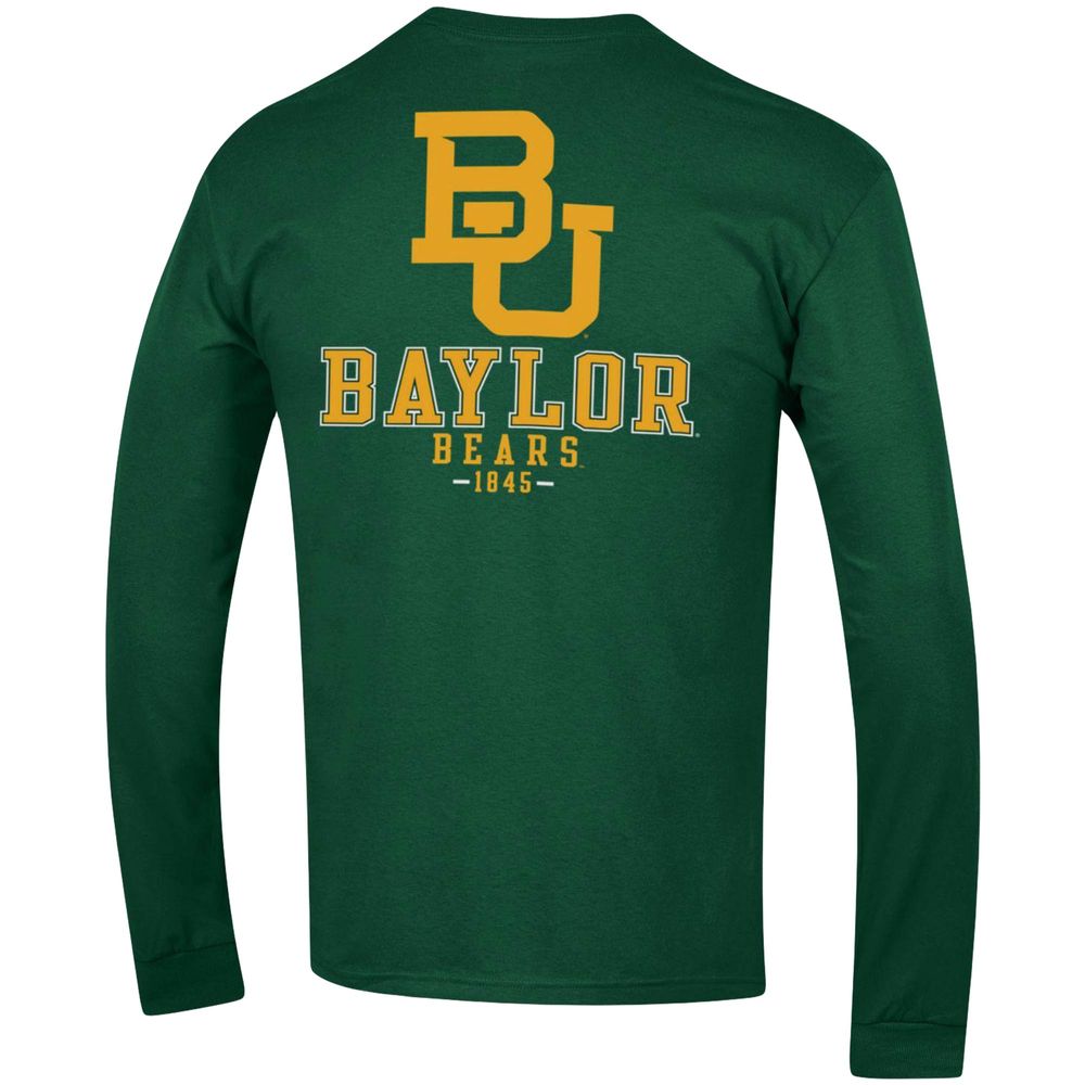 Men's Champion Green Baylor Bears Team Stack Long Sleeve T-Shirt