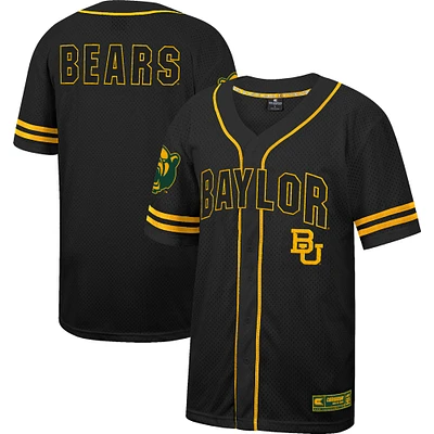 Maillot de baseball boutonné en maille Free Spirited des Baylor Bears Colosseum noir pour hommes