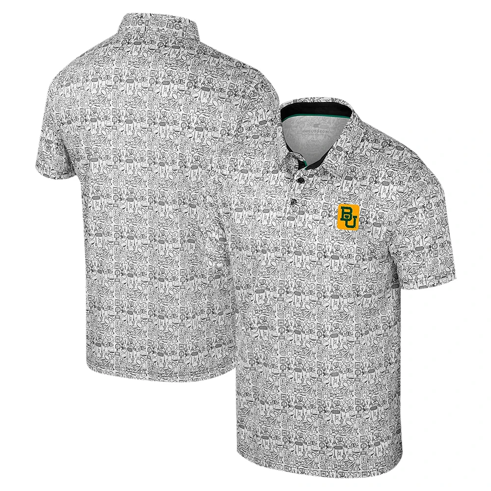 Polo noir à imprimé intégral Colosseum Baylor Bears pour homme