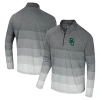 Men's Colosseum  Gray Baylor Bears AI Striped Mesh Quarter-Zip Raglan Windshirt