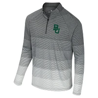 Men's Colosseum  Gray Baylor Bears AI Striped Mesh Quarter-Zip Raglan Windshirt