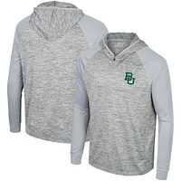 Haut à capuche Cybernetic Raglan quart de zip des Baylor Bears gris Colosseum pour hommes