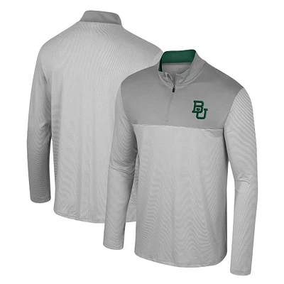 Men's Colosseum Gray Baylor Bears Tuck Quarter-Zip Top