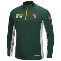 Men's Colosseum Green/Camo Baylor Bears OHT Military Appreciation Snow Cruise Raglan Quarter-Zip Top