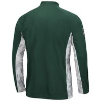 Men's Colosseum Green/Camo Baylor Bears OHT Military Appreciation Snow Cruise Raglan Quarter-Zip Top