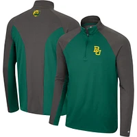 Colosseum Green/Charcoal Baylor Bears Two Yutes Raglan Quarter-Zip Windshirt