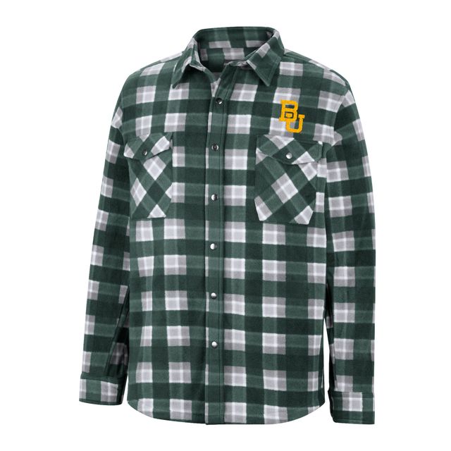 Colosseum Green/White Baylor Bears Ellis Plaid Full-Snap Shirt Jacket