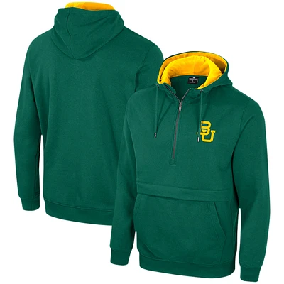 Men's Colosseum Green Baylor Bears Half-Zip Hoodie