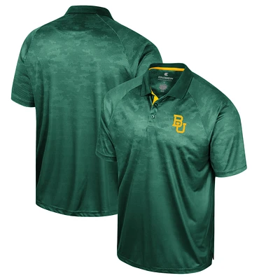 Polo à manches raglan en nid d'abeille Baylor Bears vert Colisée pour hommes