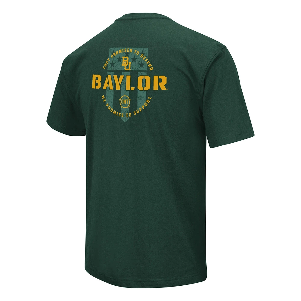 Colosseum Green Baylor Bears T-shirt d'appréciation militaire OHT pour homme