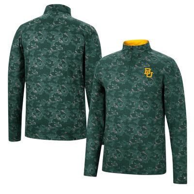 Men's Colosseum Green Baylor Bears Tivo Quarter-Zip Jacket