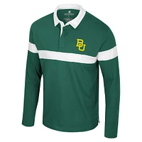 Men's Colosseum  Green Baylor Bears Too Cool For School Long Sleeve Polo