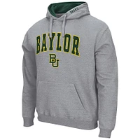 Men's Colosseum Heather Gray Baylor Bears Arch & Logo 3.0 Pullover Hoodie