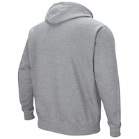 Men's Colosseum Heather Gray Baylor Bears Arch & Logo 3.0 Pullover Hoodie