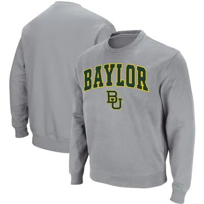 Baylor Bears Colosseum Arch & Logo Tackle Twill Pullover Sweatshirt - Heathered Gray