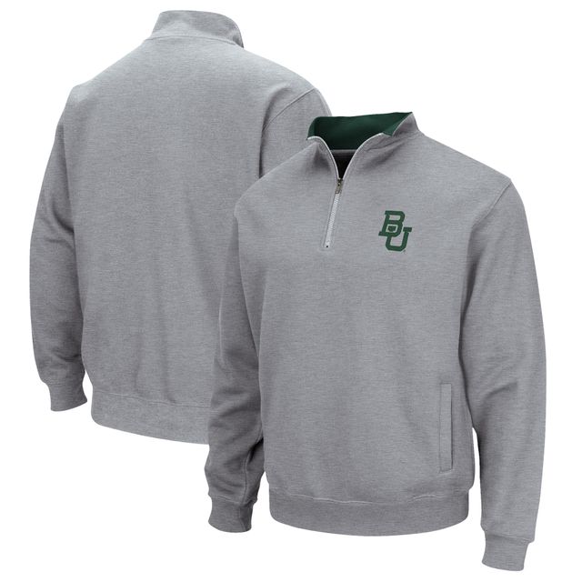 Blouson Homme Colosseum Heathered Grey Baylor Bears Tortugas Team Logo Quarter Zip Jacket