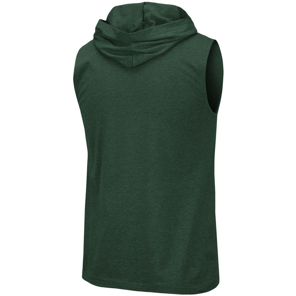 Men's Colosseum Heathered Green Baylor Bears Varsity Hoodie Tank Top