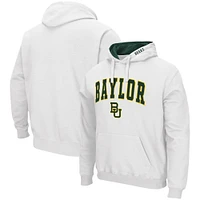 Men's Colosseum White Baylor Bears Arch & Logo 3.0 Pullover Hoodie